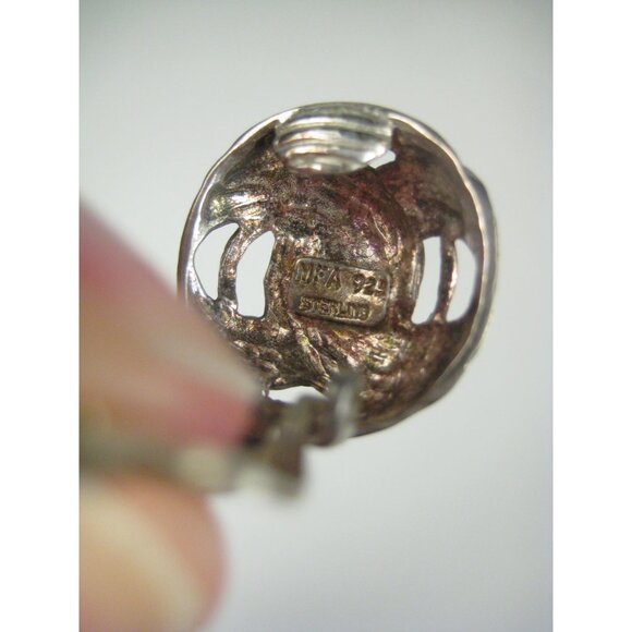MFA Museum of Fine Arts Vintage Sterling Silver 925 Knot Clip On Earrings Dome - Picture 6 of 9